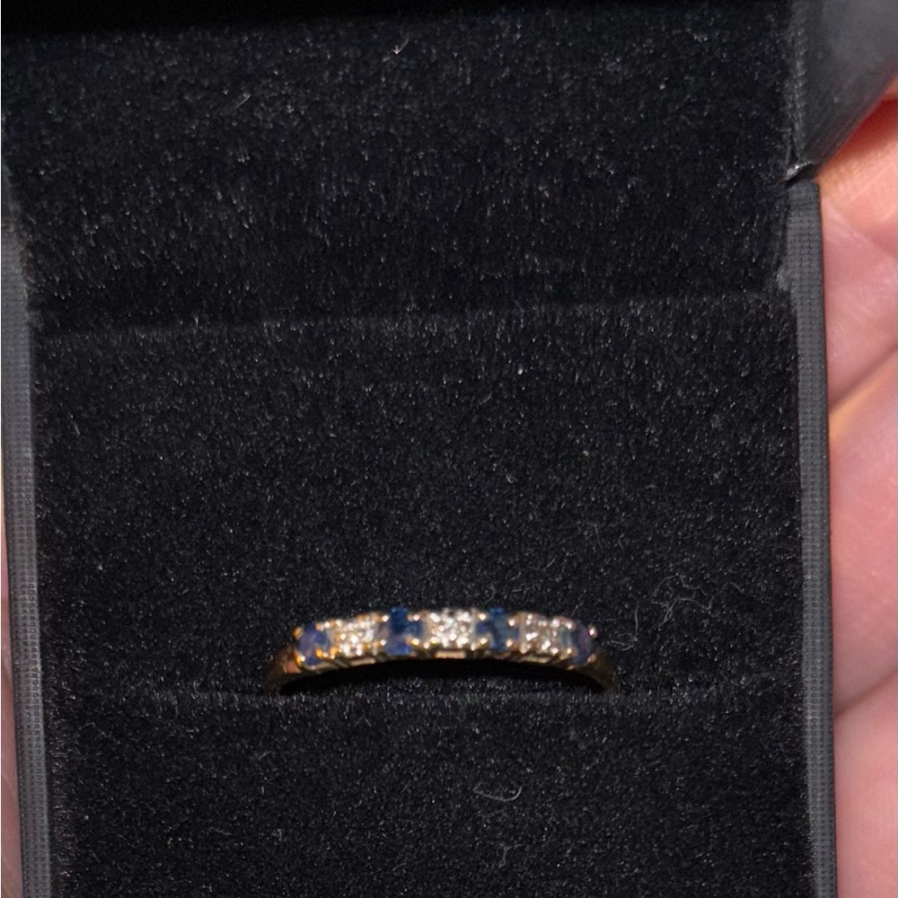 Gold Sapphire and Diamond band